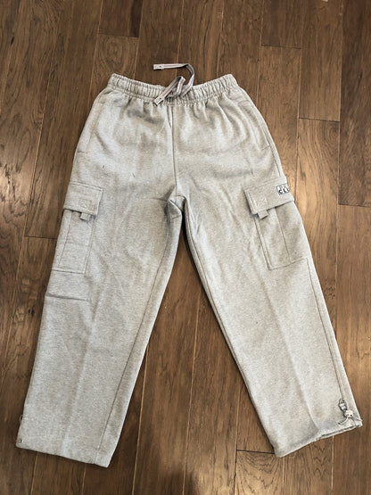 Pro Club MEN'S FLEECE CARGO SWEATPANTS HEAVYWEIGHT Heather Grey Size Medium M