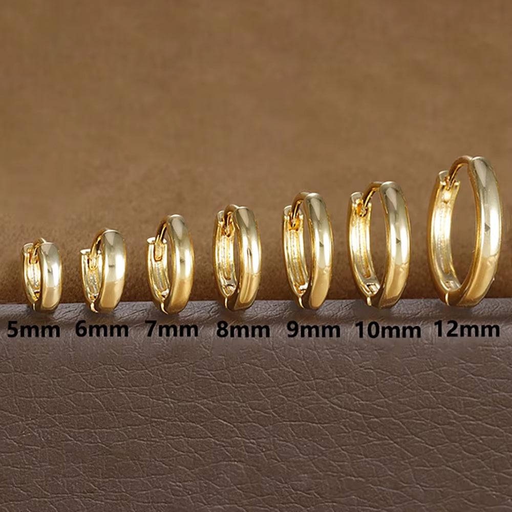1Pair Stainless Steel Huggie Minimal Hoop Earrings Little Crystal Zirconia Thin Helix Tragus Cartilage Earrings Piercing Jewelry
