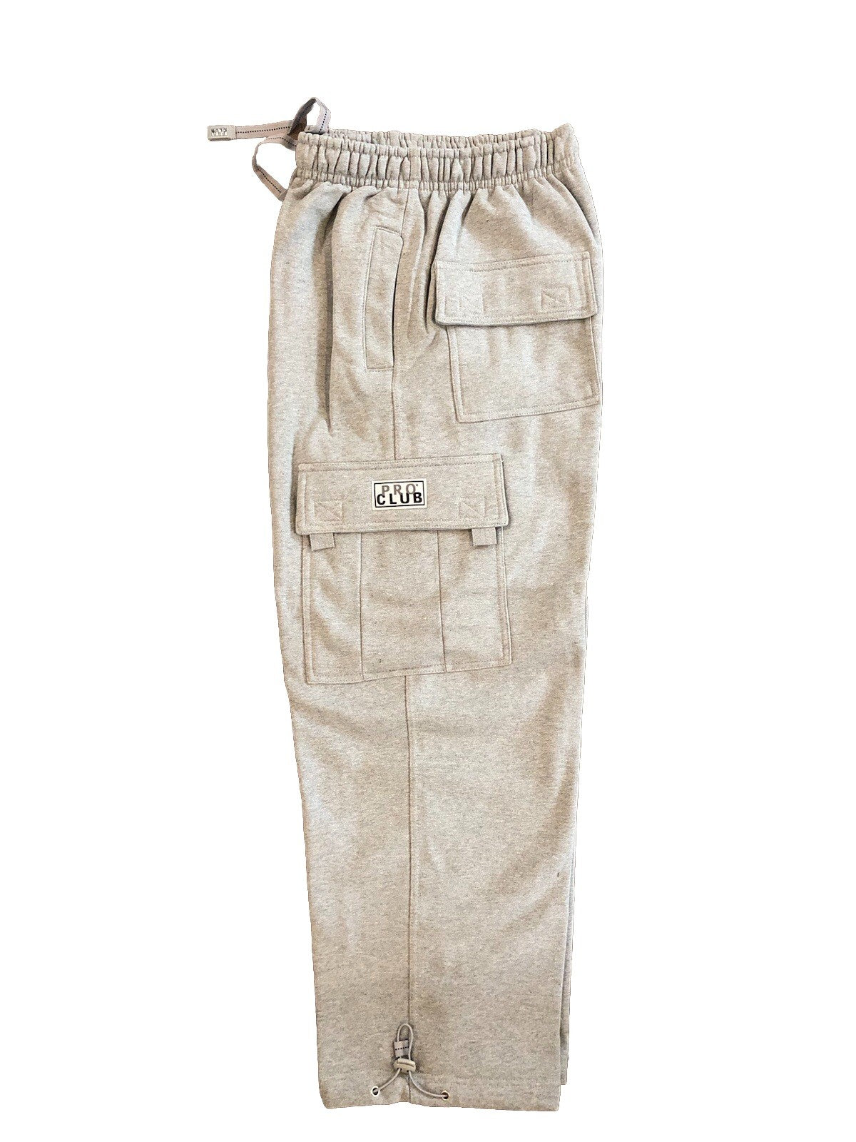 Pro Club MEN'S FLEECE CARGO SWEATPANTS HEAVYWEIGHT Heather Grey Size Medium M