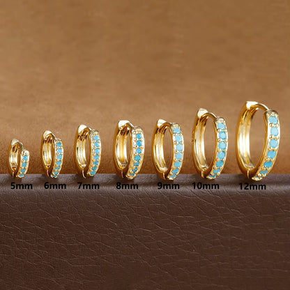 1Pair Stainless Steel Huggie Minimal Hoop Earrings Little Crystal Zirconia Thin Helix Tragus Cartilage Earrings Piercing Jewelry