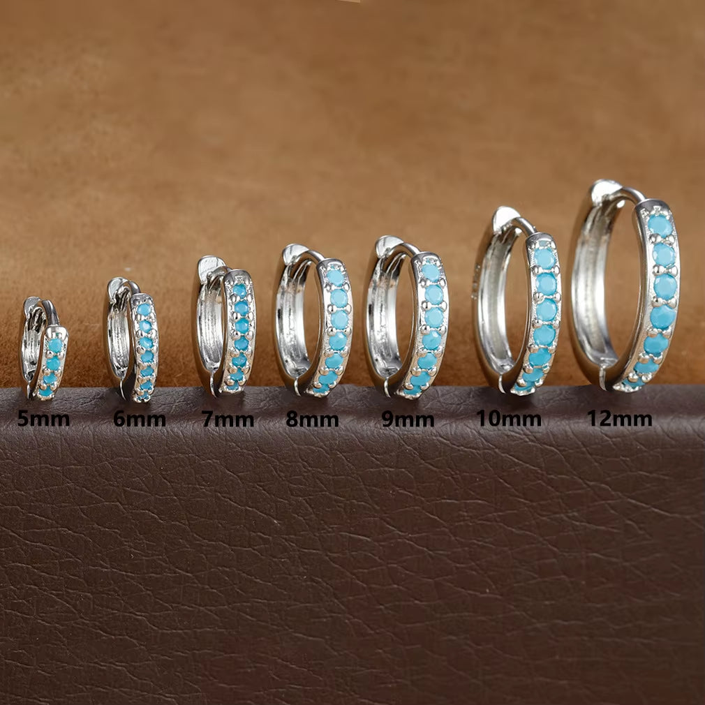 1Pair Stainless Steel Huggie Minimal Hoop Earrings Little Crystal Zirconia Thin Helix Tragus Cartilage Earrings Piercing Jewelry