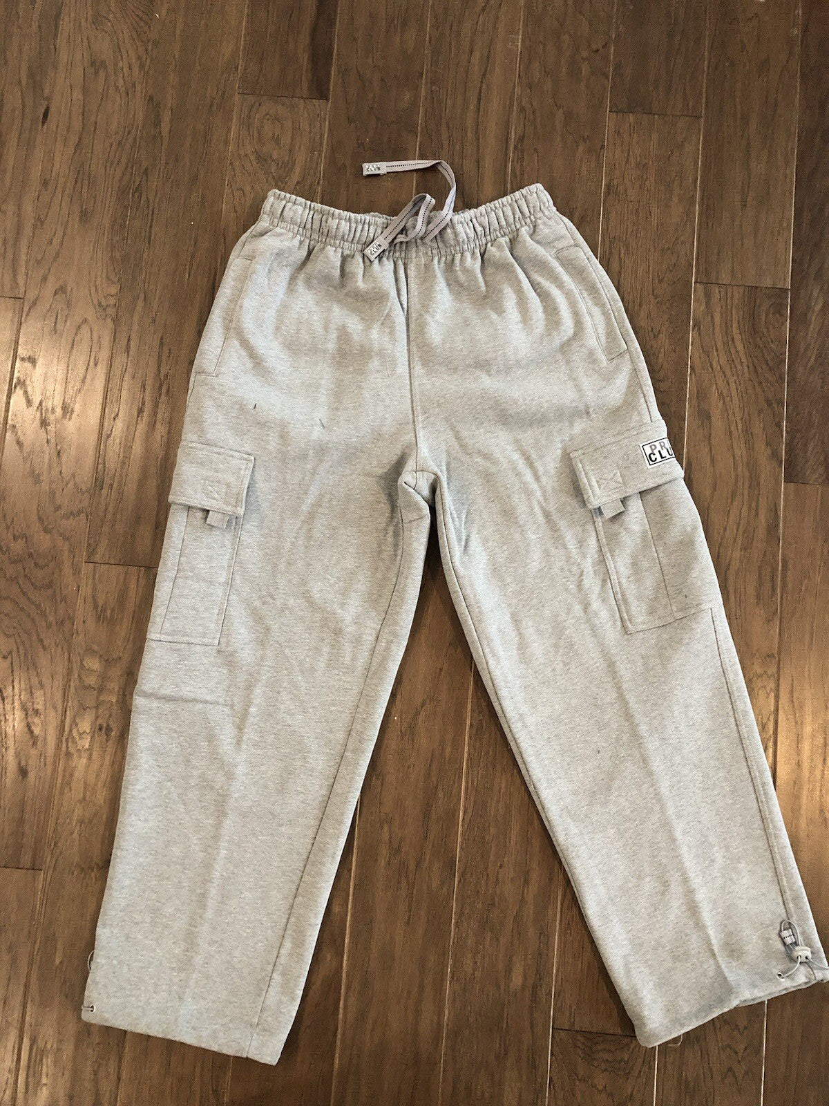 Pro Club MEN'S FLEECE CARGO SWEATPANTS HEAVYWEIGHT Heather Grey Size Medium M