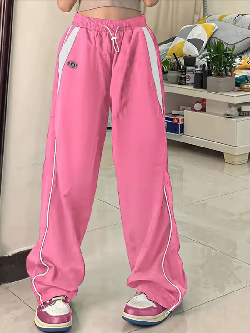 Women Baggy Harajuku Cargo Pants Streetwear Hip Hop Wide Leg Pant Parachute Sweatpants Techwear Joggers Oversized Y2K Trousers