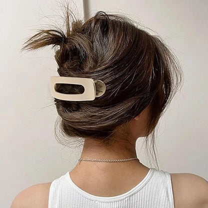 10 Pcs Large Lay Flat Claw Clips for Women French Side Slide Barrettes for Thin Fine Hair Rectangle Alligator Hair Accessories