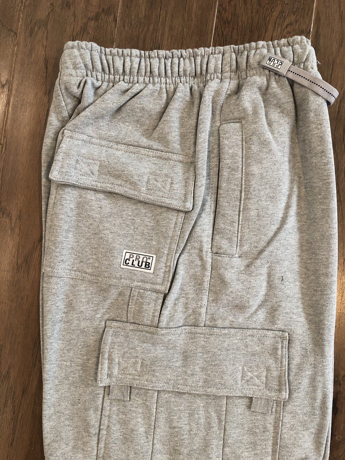 Pro Club MEN'S FLEECE CARGO SWEATPANTS HEAVYWEIGHT Heather Grey Size Medium M